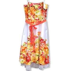 DRESS BARN Spring Dress White Floral Print Size 6